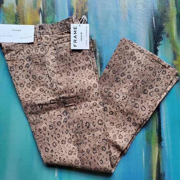 🍾🥂Host Pick🥂🍾 Frame Le Crop Snake Print Denim - Picture 2 of 10